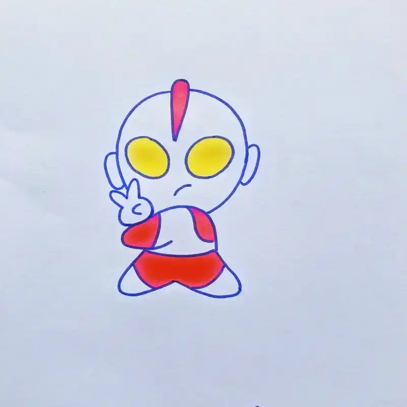 如果上课太累 就画一个奥特曼吧.#艾特好朋友给你画 #简笔画 - 抖音