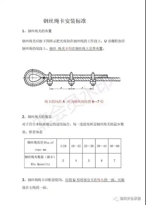 钢丝绳卡安装标准