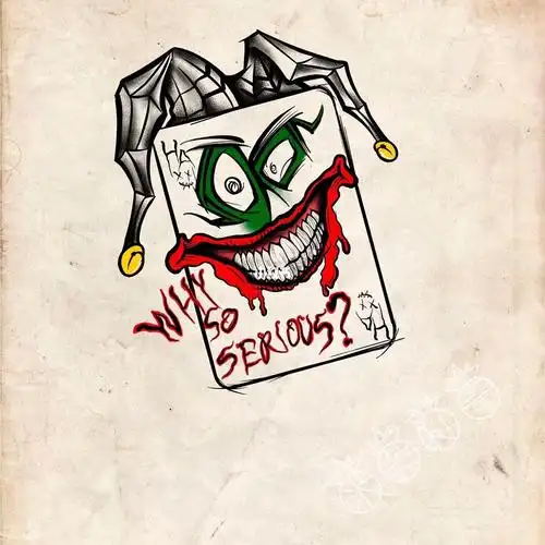 原创手稿joker小丑纹身海口纹身