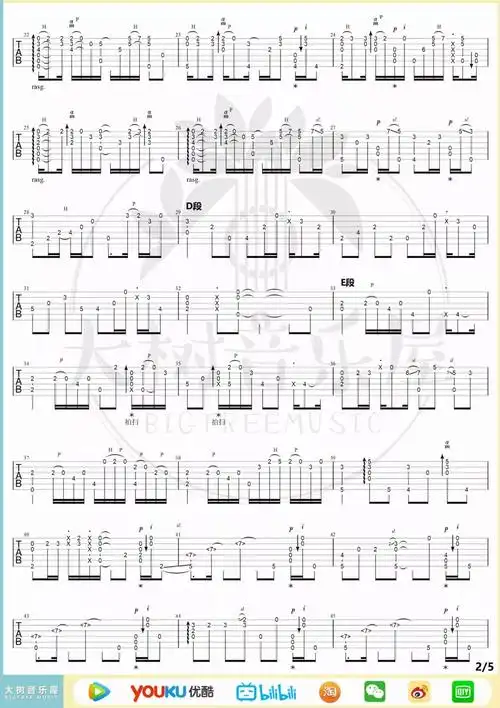 伍伍慧蓝鸟bluebird指弹吉他谱