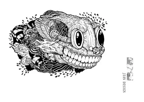 插画,针管笔,点绘