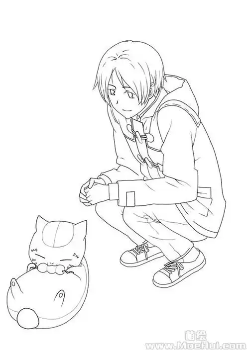 新手练习线稿夏目友人帐夏目贵志35p