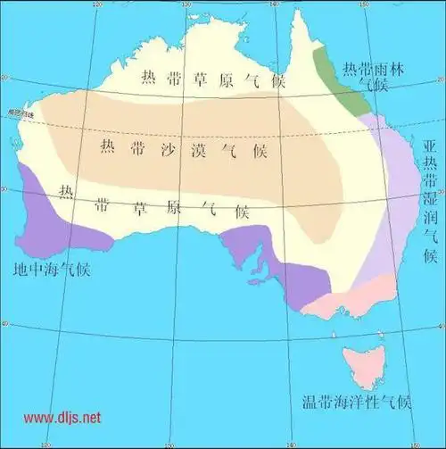 求澳大利亚气候类型分布图,主要地理事物图,主要城市分布