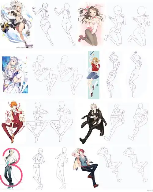 日系人体比例练习-动漫人物入门训练