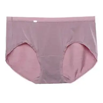 女士内裤平角裤无痕莫尔中高腰包臀三角裤大码薄无感 wn019 豆沙 xxl
