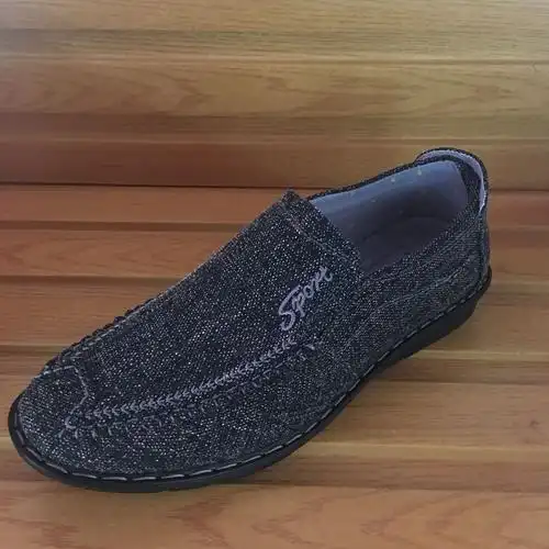 正品德福祥老北京布鞋男士套脚休闲鞋防滑软底时尚防臭透气懒人鞋