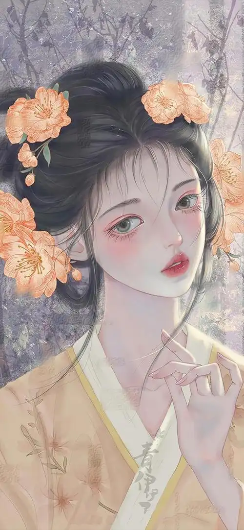 古风美女手绘插画,古风美女手绘插画图片(若有诗书藏于心)