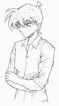 工藤新一真人简笔画