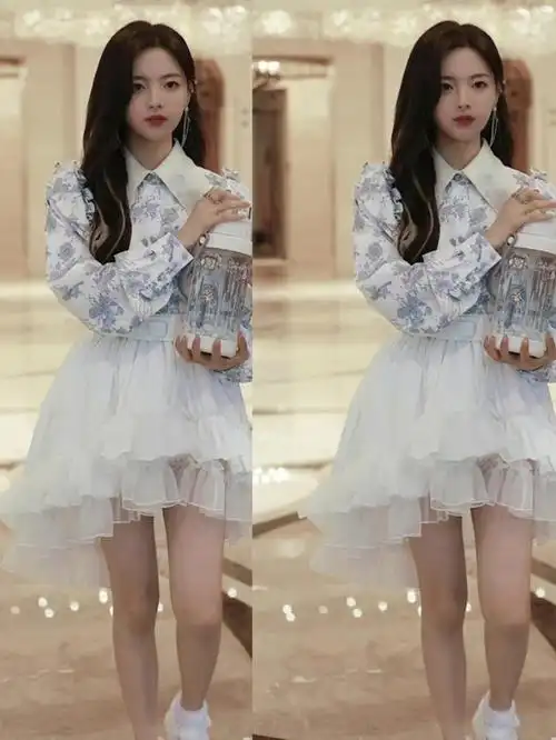 杨超越私服穿搭合集可爱的漏腿军队来喽