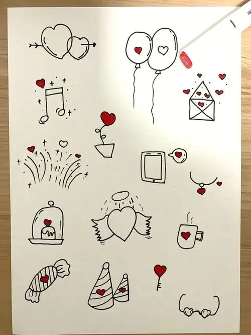 简笔画素材可爱手帐素材天气表情素材