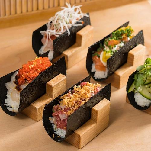 寿司木架 taco卷海胆手握架摆盘创意餐具法式西餐碟料盘日寿司托u