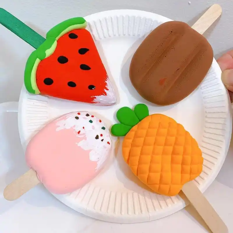 超简单幼儿园手工作业:粘土雪糕粘土冰激凌 夏天了,来一根雪糕🍦