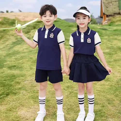 小学生校服夏季幼儿园园服儿童短袖运动套装六一演出服毕业照服装