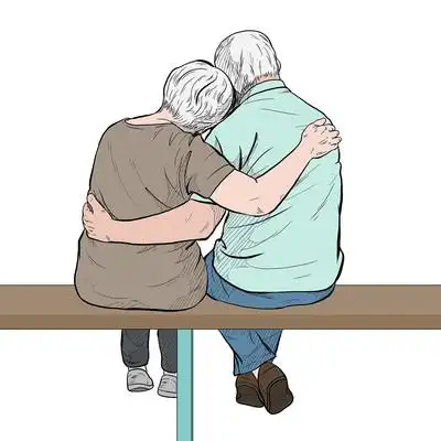 老夫妻的背影重阳节图片_卡通手绘_编号11656031_红动中国