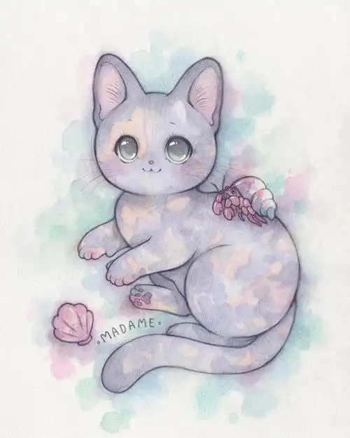 萌萌哒的动物手绘独具风格的可爱q版萌系水彩风格欣赏