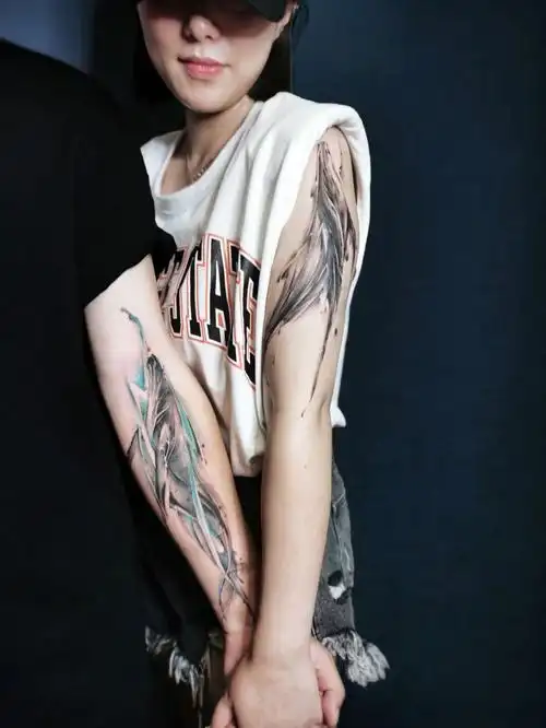 逐61鲸情侣纹身国风水墨