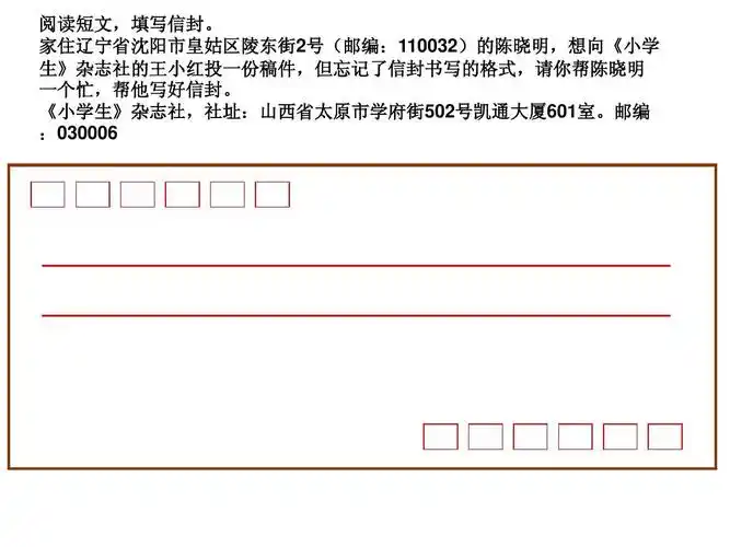 信封写法演示ppt