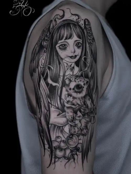 给生活带来无限可能的天使手臂纹身