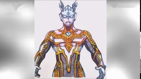 手绘赛罗奥特曼究极形态,这一年来我到底画了多少赛罗呢?