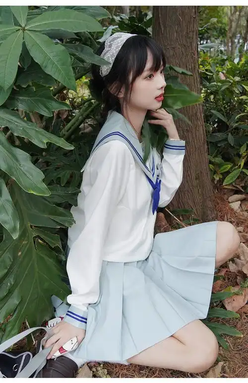 jk套装中jk制服欲日系二本校供水手服春夏学院风现货中短袖上衣白色不