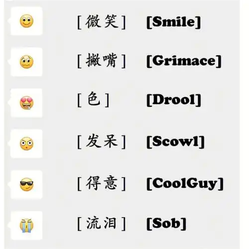 深圳网课备课素材微信表情中英文对照一