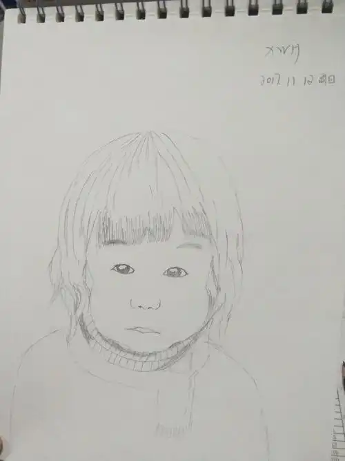 女孩.人物.肖像.铅笔画