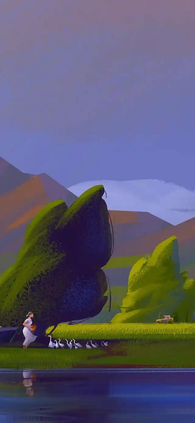 唯美清新风景插画,向往中的美好生活