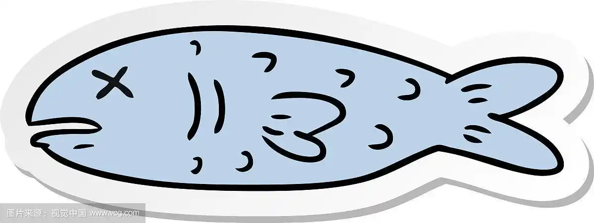 死鱼的卡通贴纸涂鸦