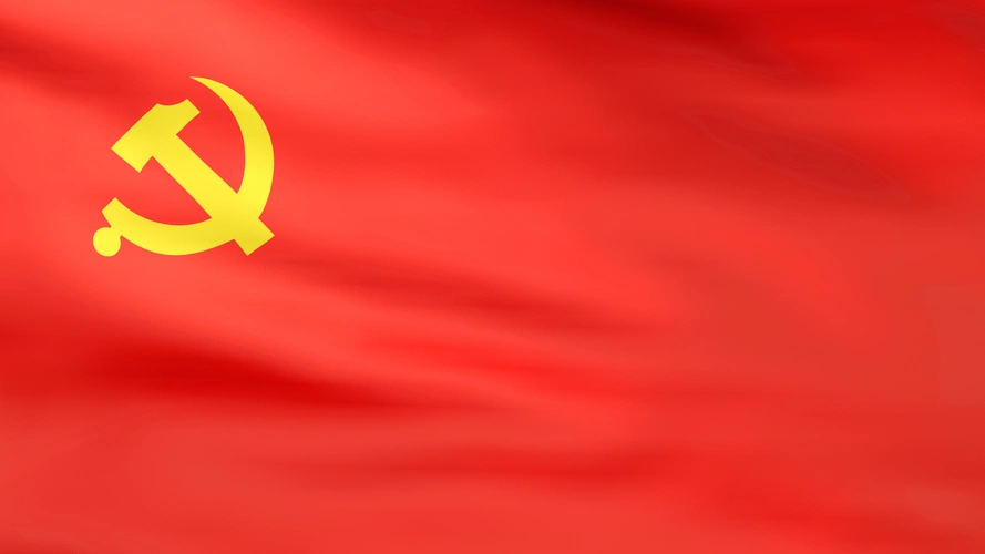 4k红色党旗旗子飘动视频素材-无缝循环_3840x2160_高清视频素材下载