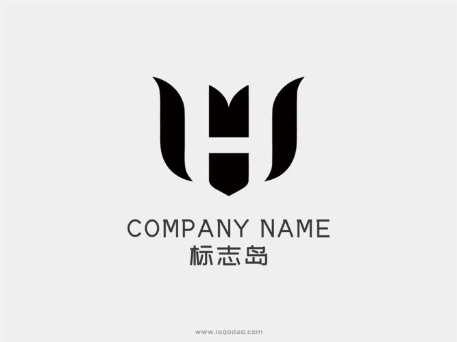 简约大气动感h英文字母创意标志logo设计