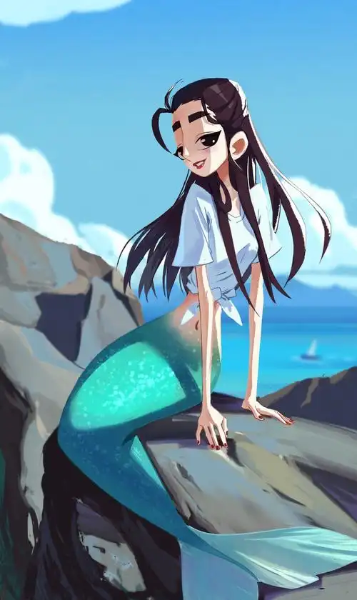 迪丽热巴海岛拍写真,化身"美人鱼",侧脸曲线太美了