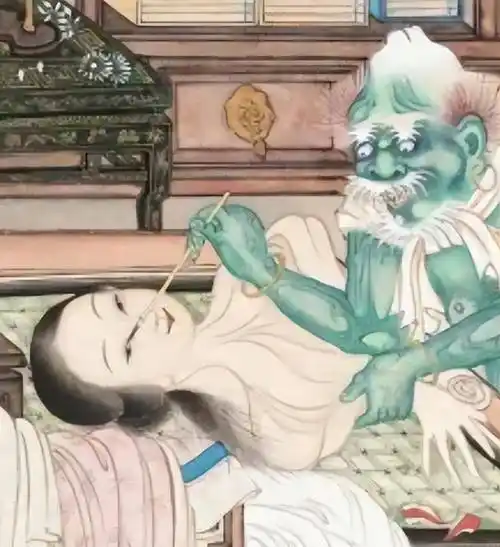 清朝名画"女鬼图",很多人不懂其含义,放大10倍看她在干啥_鬼怪_故事