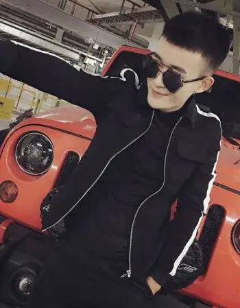 夹克冬季潮男时尚韩版修身社会小伙潮流帅气青年男士加绒加厚外套