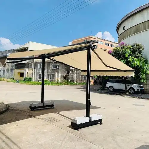 双开雨篷户外遮阳棚伸缩蓬汽车雨棚庭院露台商业街茶馆餐厅蝴蝶蓬