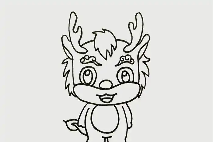 舞麒麟的简笔画