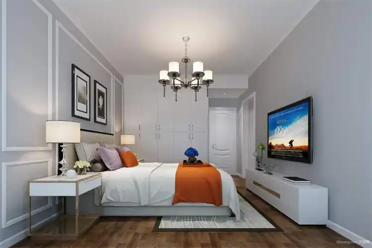 三居室现代简约卧室装修实景图片欣赏-113平方三室两厅简装设计效果图