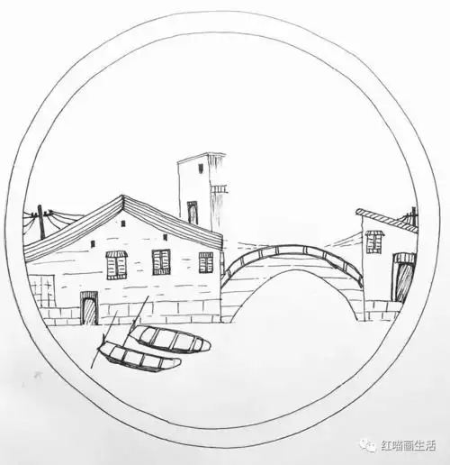 于是用铅笔打了一些基础参考线条,然后才用钢笔画的