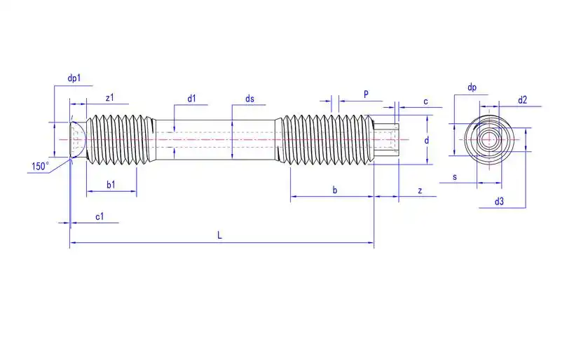 gb/t 13807.2-2-1992 c型和lw型双头长螺纹螺柱(d≥64mm) 表2