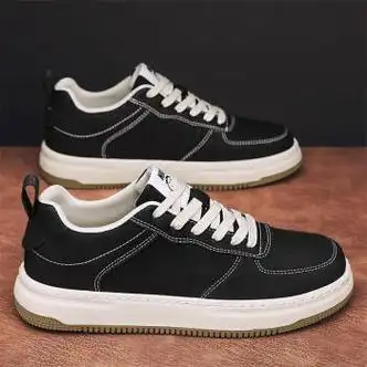 軬木荣森休闲男鞋男鞋韩版百搭潮流鞋子男款加绒板鞋休闲鞋潮鞋黑色加