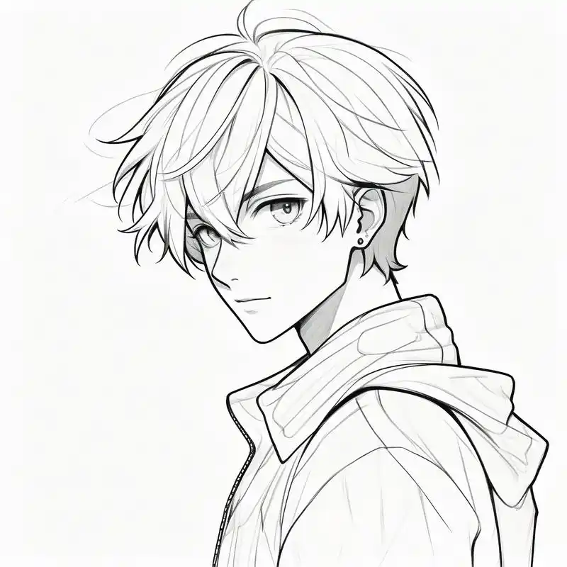 男生侧脸头像,黑白素描风96 今天给大家带来一组男生侧脸头像,黑白