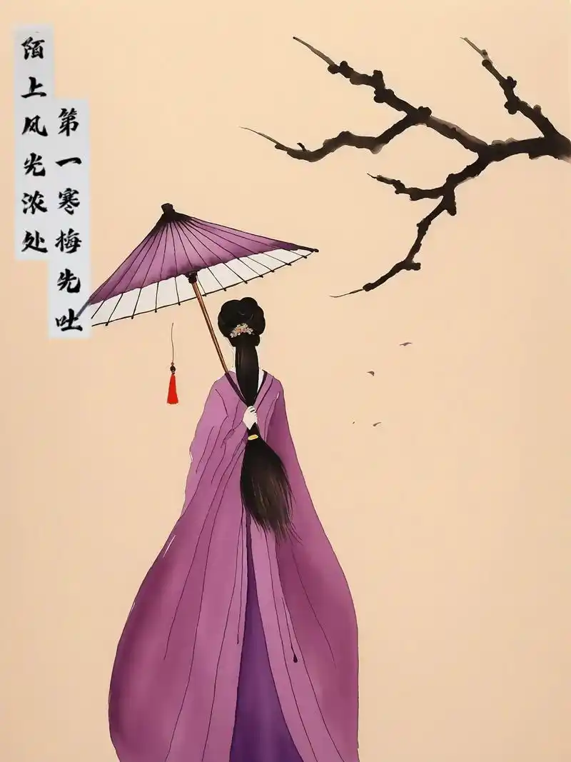 快来学画古风美女背影!