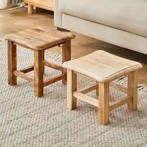 实木小凳子家用客厅小板凳茶几凳成人木头简约方凳木质复古小木凳