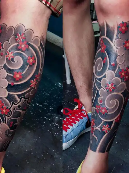 包小腿老传统_纹身图案手稿图片_魏佳星的纹身作品集