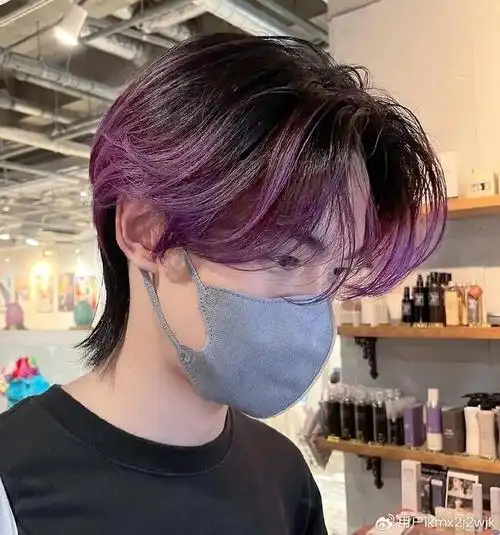 时尚新宠,18 到 30 岁男士的微中分狼尾鲻鱼头,露耳效果帅炸天