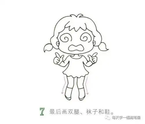 每天学一幅简笔画-惊恐的女孩简笔画画法惊恐害怕简笔画惊恐的人简笔