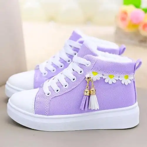 迪士尼disney高品质高帮帆布鞋女2022年新款冬季女鞋小学生鞋子女生