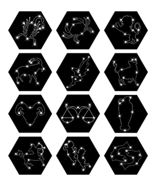 12星座十二个线条图素材