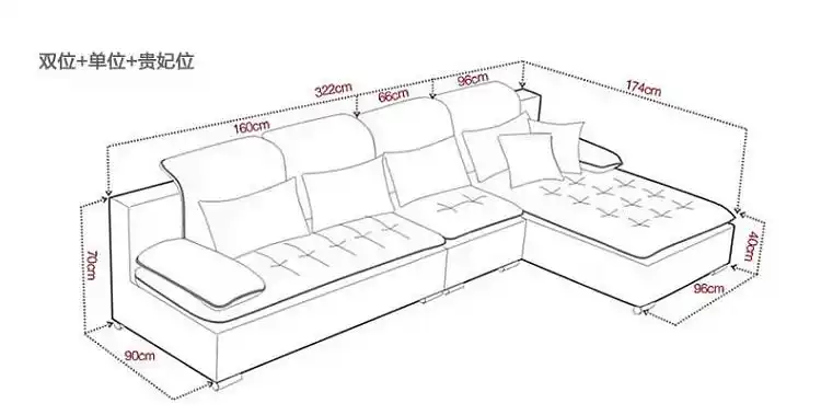 淮木(huaimu)简约现代三人小户型沙发组合布艺沙发客厅转角布沙发3621