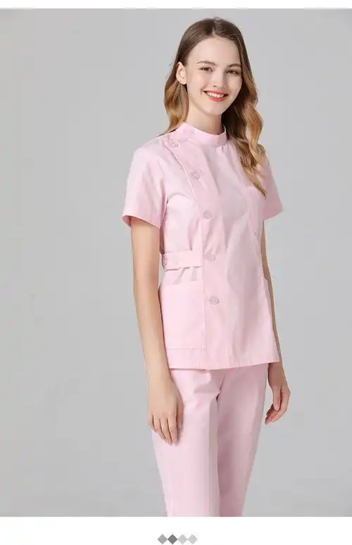 系存护士服女套装长袖夏季短袖圆领分体薄医生牙医牙科口腔工作服