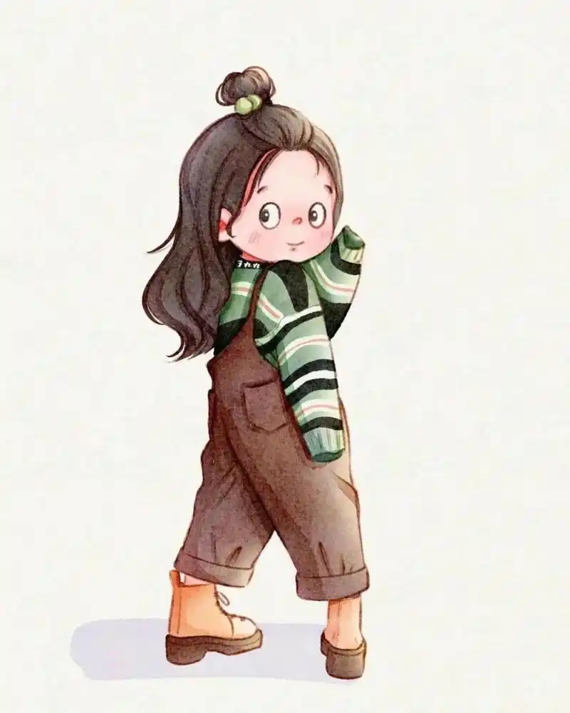 可爱卡通插画人物素材少女 萌妹穿搭 #        图片来自网络侵删 来自